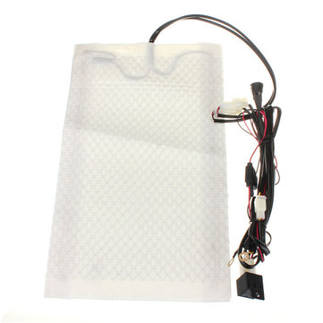 2 stk justerbare universelle bilopvarmningssæder i carbonfiber til 1 sæde med rund kontakt