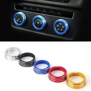 3 stk / sæt Cars Alu Decoration Stereo Knob Ring Air Conditioning Knob Ring til Golf 7