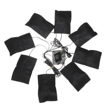 8 I 1 USB 5 Gear Tøj Varmepuder Justerbar Temp Termisk Beklædning Jakke Elektrisk