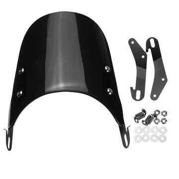 Sort forrude til motorcykel med runde forlygter på 5 tommer - 7 tommer