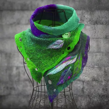 Kvinders Vintage Color-Block Leaf Boas & Tørklæder