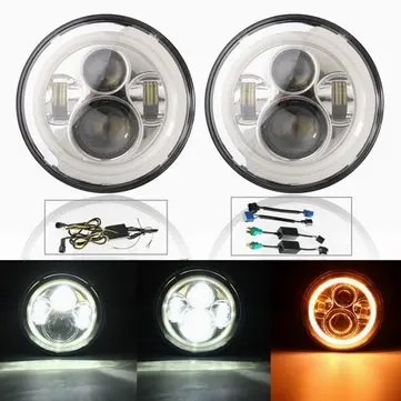 2PCS 7 Tommer 40W 6500K 3200LM LED Projektørforlygter Til Harley Jeep Wrangler JK/TJ Hummer