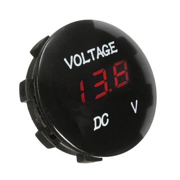 12V LED Digital Display Volt Meter Rund Panel Vandtæt Til Bil Båd Yacht Motorcykel ATV UTV Campingvogne Rejse Trailer
