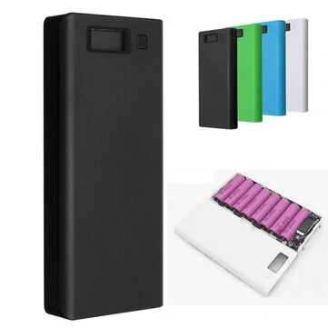 30000mAh LCD Display Power Bank Etui DIY Bærbar Oplader Dobbelt USB Opladning Batteri 8x18650