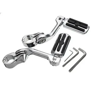 Par 1,25 tommer 3,2 cm Justerbare fodpinde Pedaler Lang Mount Til Harley Davidson