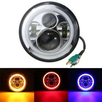 7 tommer Rundt Hi/Lo Beam LED Halo Ring DRL Signal Lamper til Harley/Jeep