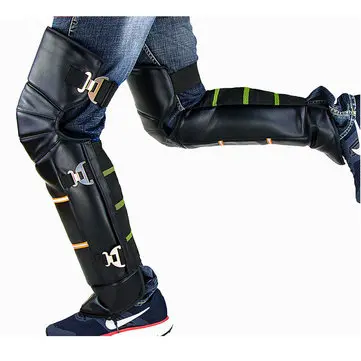 Vinter Motorcykel Cykling PU Læder Knæbeskytter Ben Varm Vandtæt Rustfrit Stål Krog