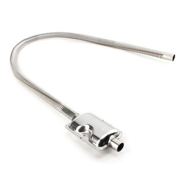 120 cm Rustfrit stålrør + Lyddæmper til parkeringsvarmer