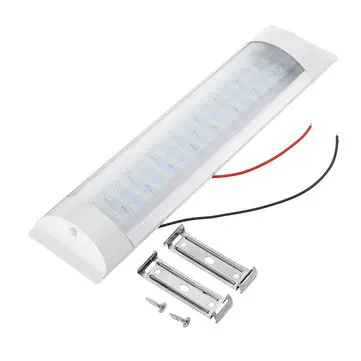 23CM 5W 72 LED hvid interiør loftlys bar DC 24V 6000K hvid med kontakt til bil Van RV Truck Trailer Boat