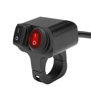 1 tomme 25 mm 12V Motorcykel Dobbeltkontakt ATV Styrehåndtag Lys På Sluk CNC Aluminiumlegering