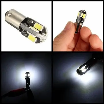 2 stk 12V Ba9s 2W 100LM 6000K T4W Hvid 6 SMD LED Instrumentbræt Lysplade Bredt Lys Lampe Motorcykel Bil