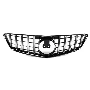 Chrome Silver GT R AMG-stil frontgrill til Mercedes Benz C-klasse W204 C200 C300 08-14