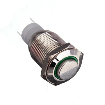 16 mm Rundt Ring Oplyst Låsbar Selvlåsende Metal Trykknappen Lyskontakt