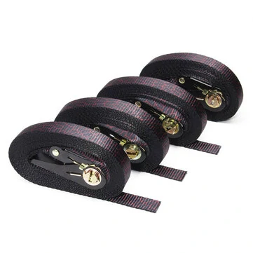 AUDEW Ratchet stropper Ratchet 4 stk Fastgør 25mm x 6M 1500Lb Max Brudbelastning Presenninger Bilsæder til forsyninger i bilen