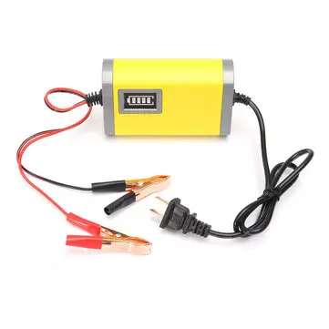 12V 2A Bil Motorcykel Smart Automatisk Batterioplader Gul Farve