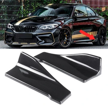 2stk 35cm carbonfiber universel bil sideskørter bageste kofangerlip splitter vinge mudguards