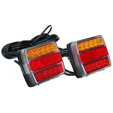 12V 2 stk. Magnetiske Trailer Baglygter Stop Indikator Nummerplade Lampe Vandtæt 16 LED