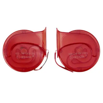 Par 12V 110dB Luftsneglhorn Universal Rød Super Højt Til Bil Van Motorcykel