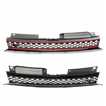 Forreste kofanger Hovedcenter GTI Stil Sort Eller Rød Mesh Grill Til VW Golf 6 MK6 10-14
