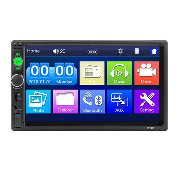 Opgraderet 7010B 7 Tommer Bærbar MP5-afspiller Bluetooth Stereo Radio IPS Full View HD Touch Screen Understøtter DSP FM USB AUX