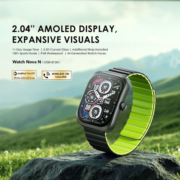 Oraimo Watch Nova N 2.04''AMOLED 2.5D Smart Watch OSW-813N