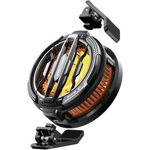 Porodo Gaming Wireless Charging Phone Cooler 15W, 6000RPM, Freeze at 25° Ambient Temperature Compatible with MagSafe Gaming Freezing Semiconductor, Removable and Rotating Clips, High Speed Fan, RGB LE