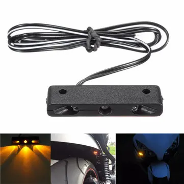 12V 오토바이 3 LED 신호등 블링커 뒤 미니 레버 노란색 라이트