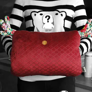 WenTongZi 만화 사슴 핸드워밍 자동차 쿠션 베개