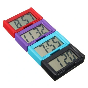 4 색깔s Automotive Digital Car LCD Clock Self-Adhesive Stick On Time Portable