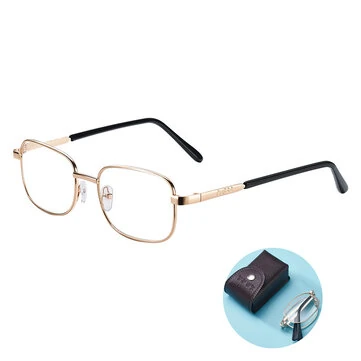 Kacamata Baca Lipat Kaca Kristal Pria Wanita HD Anti-Gores Frame Penuh Kacamata Presbiopi