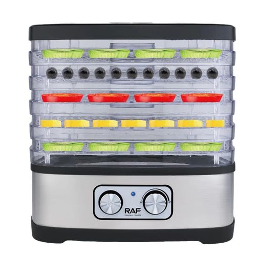 RAF 8Litre 5Layer Tray Electric Food Dehydrator & Biltong Maker BPA-Free 10” x 9.25” Adjustable Height Trays, Stainless Dehydration Machine for Beef Jerky, Dehydrated Vegetables, Fruits and More Food 