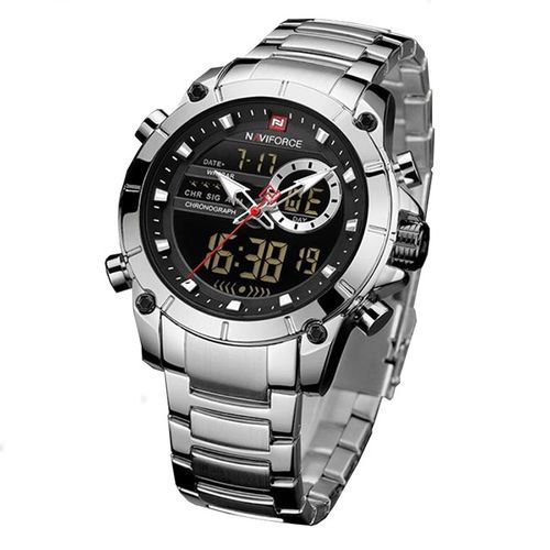 Naviforce Top Luxury Brand Watch Men's Sports Fashion Quartz Watches - Silver