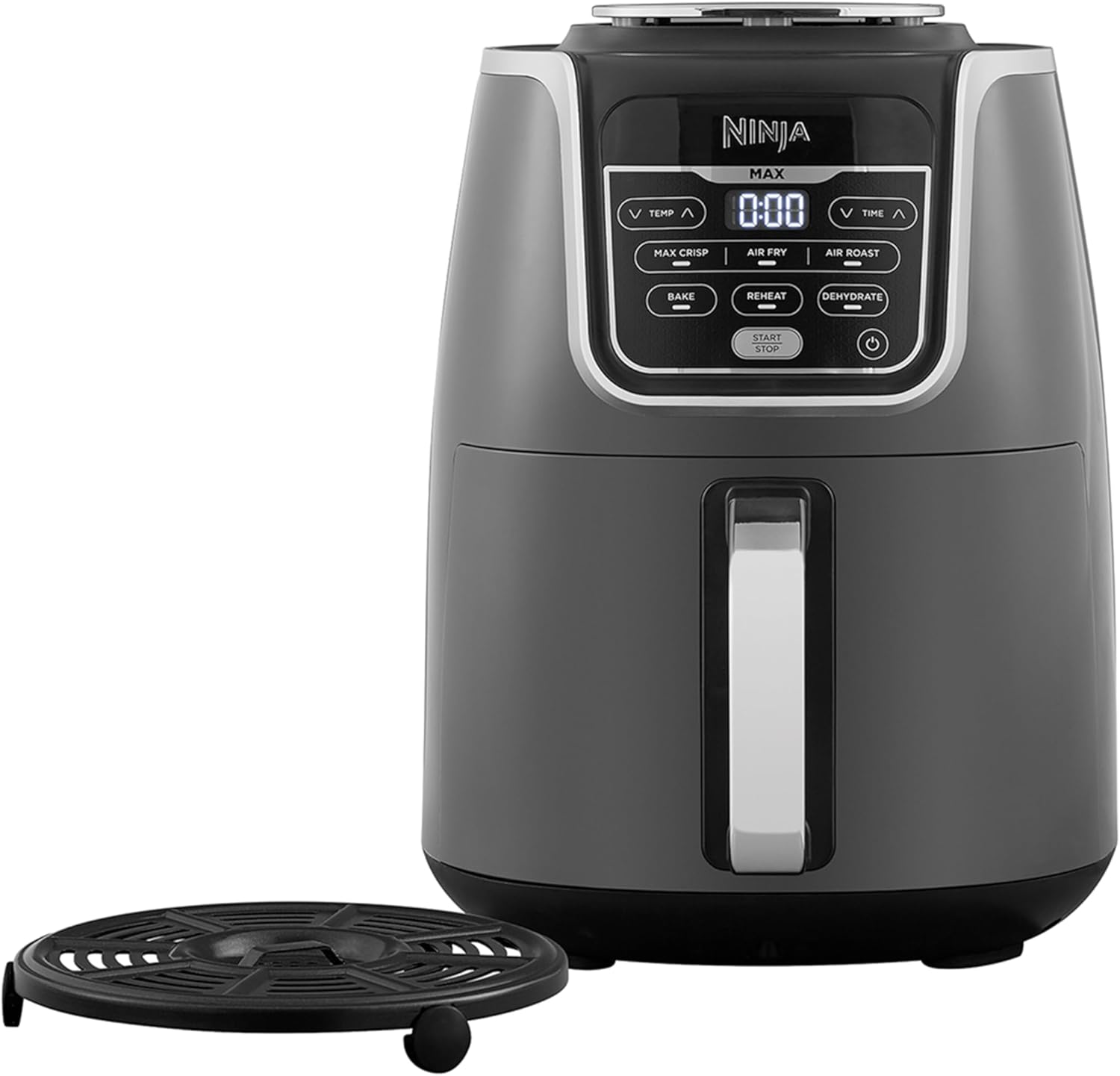 Ninja Air Fryer, 3.8L, 4-In-1, Uses No Oil, Air Fry, Roast, Reheat, Dehydrate, Non-Stick, Dishwasher Safe Basket, Cooks 2-4 Portions, Digital 3.8 L 1550 W AF100ME Grey & Black
