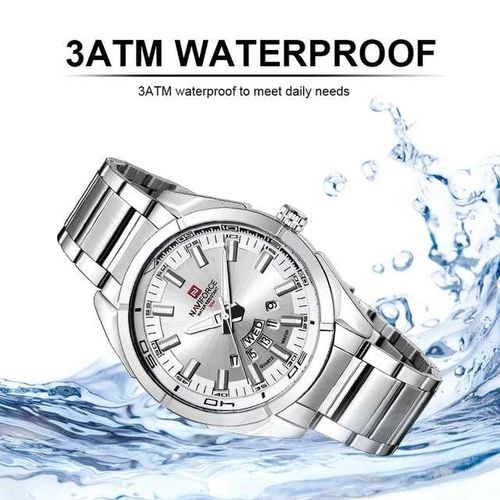 Naviforce Stainless Analog Dated Classy Trendy Men's Watch - Silver