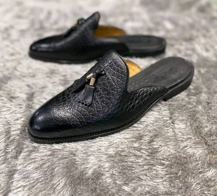 Men's Open-End Designer Shoes - Black