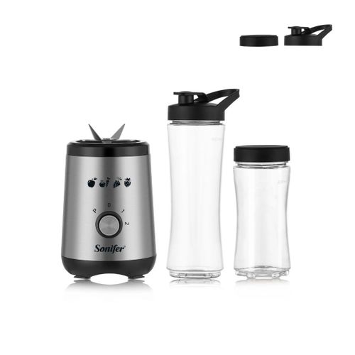 Sonifer SF-8157S 8PCS 500W Home Kitchen 2 in 1 Multifunctional Mixer 600ml & 400ml Cups Blender High-efficiency High Power Portable 4-Blade Stainless Steel 2-Speeds Control Overheat & Safety Switch El