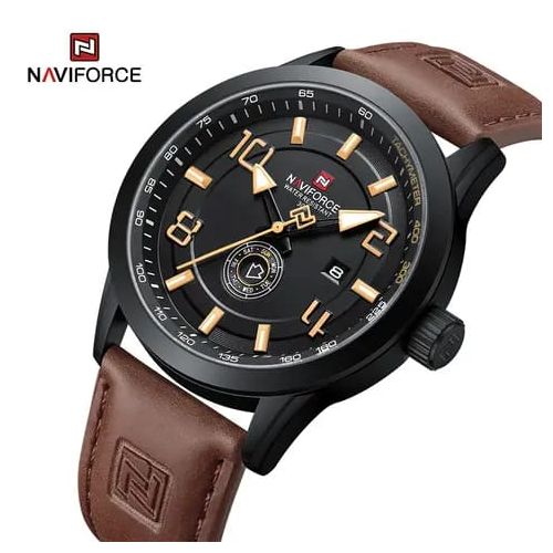 Naviforce Men's Leather Strapped Watch - Brown