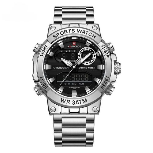 Naviforce Men's Office And Casual Designer Analog Display Watch - Silver