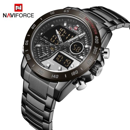Naviforce Watch Fashion Sports Men's Watch - Black