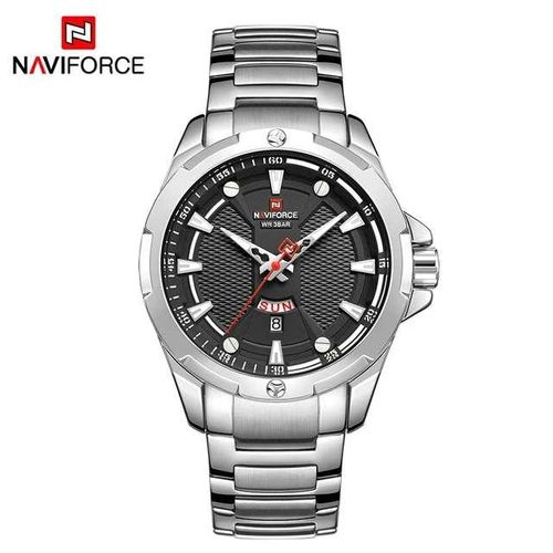 Naviforce Analog Dated Classy Trendy Men's Watch - Silver, Black