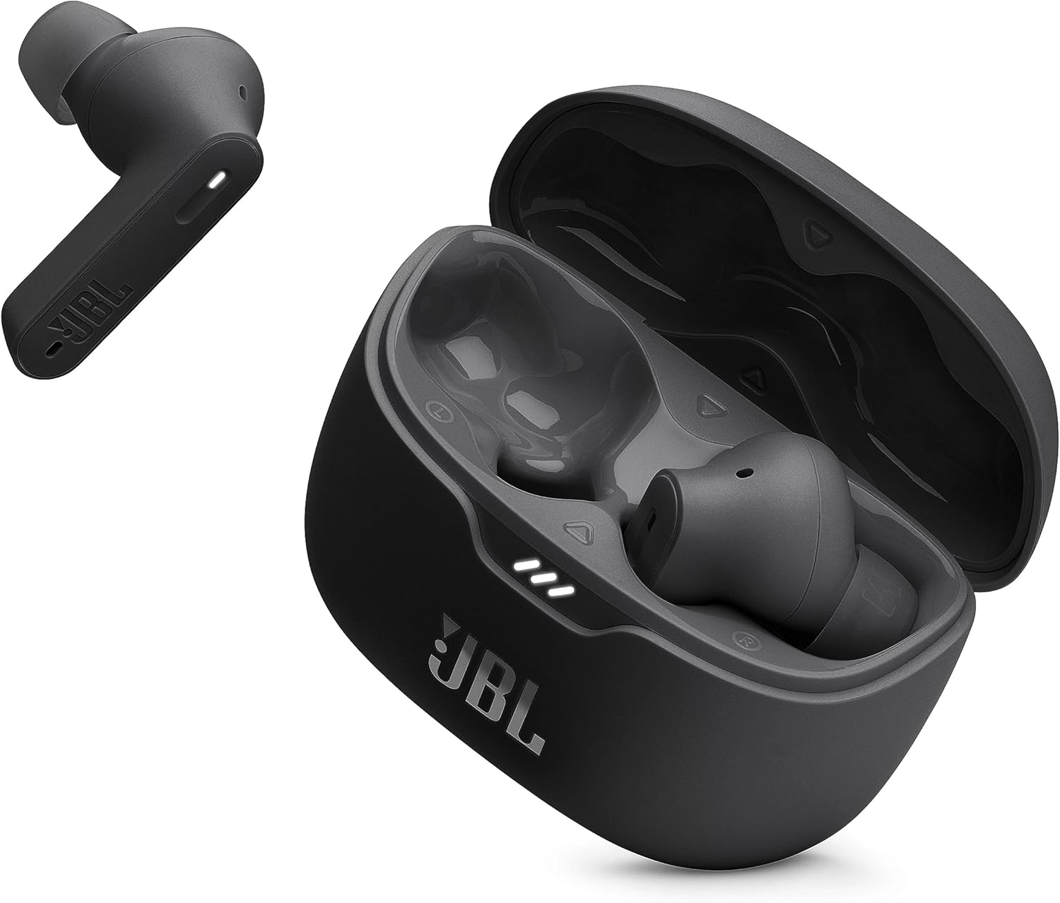 JBL Tune Beam True Wireless Noise Cancelling Earbuds, Pure Bass Sound, Bluetooth 5.3, Smart Ambient, 4-Mics Technology, VoiceAware, 48H Battery, Water and Dust Resistant - Black, JBLTBEAMBLK