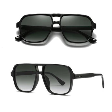 Kính râm Pilot hình vuông thời trang có cầu hai cho nam và nữ, bảo vệ UV400, kính xe hơi, du lịch, câu cá